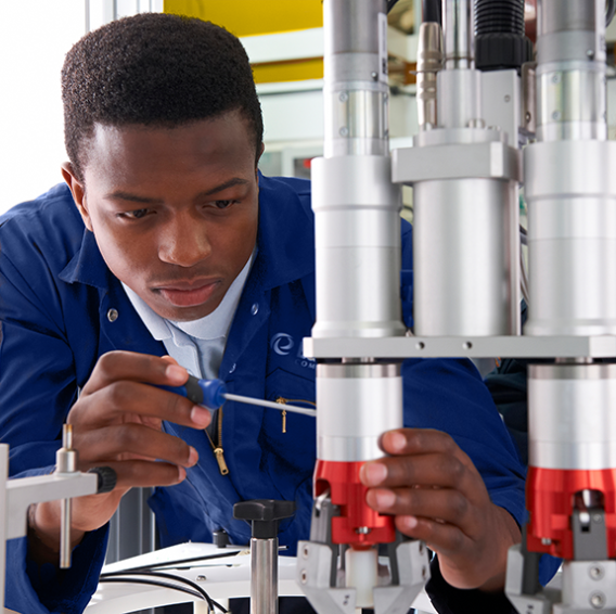 Student working in a TechCred environment